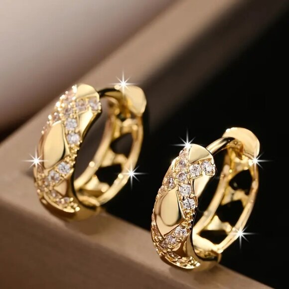 14K Gold Womens 1ct Diamond Small Hoop Earrings Ladies NEW 14 K Silver Jewelry